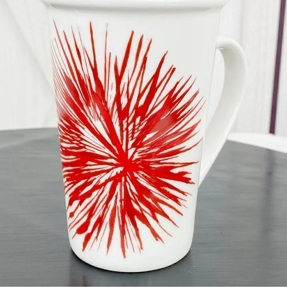 Starbucks Starburst 2014 Holiday Mug White Red 12OZ‎